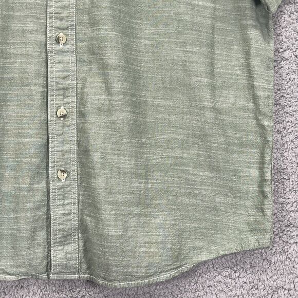 Woolrich Shirt Men XL Green Short Sleeve Cotton Pockets Button Front Collared - Picture 6 of 13